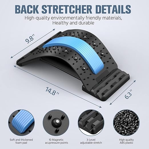 Acupressure Back Stretching Device | For Plane Surface, Chair & Car | Lumbar Support, Muscle Pain Relief, Posture Corrector